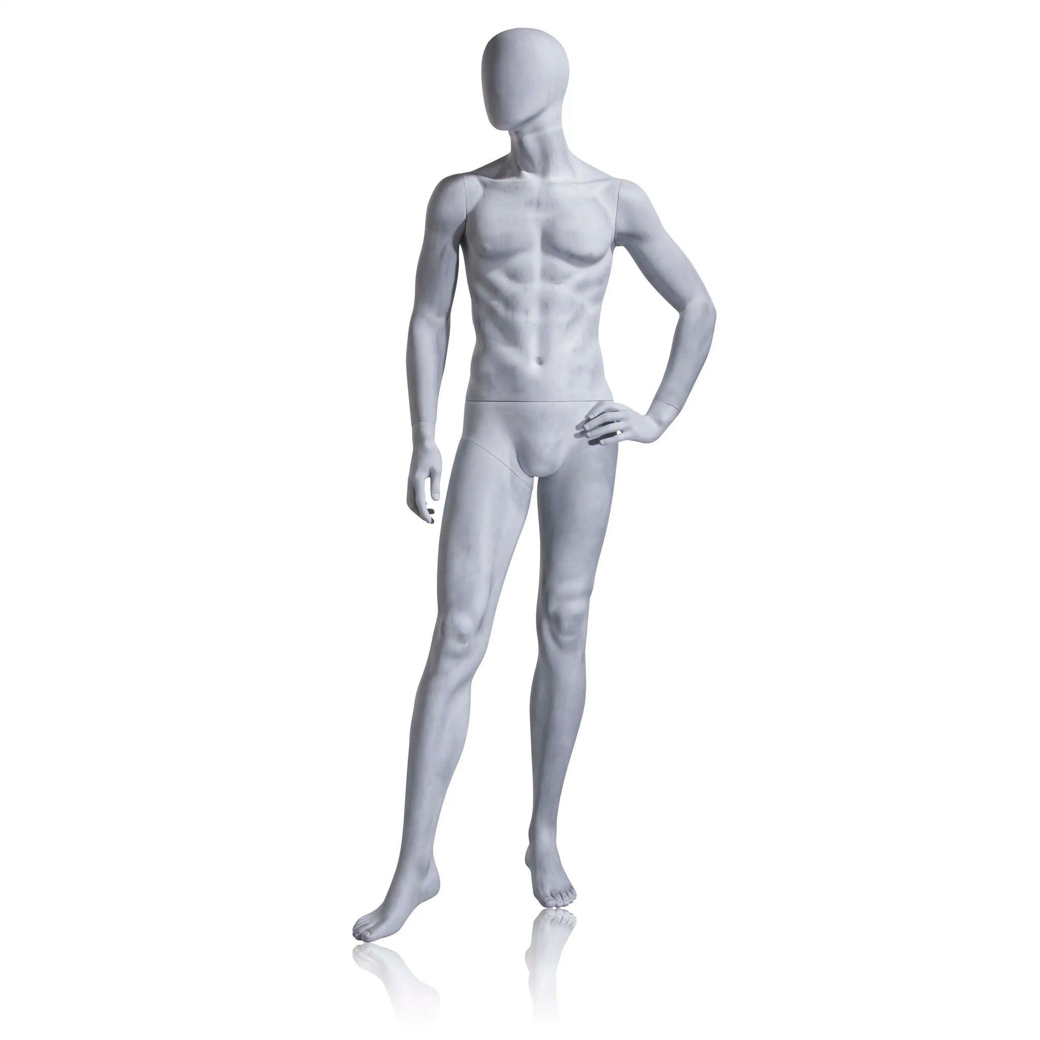 Male Mannequin - Headless, Arms by Side, Left Leg Slightly Forward