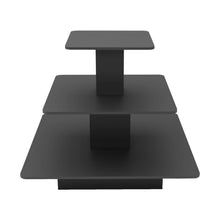 3-Tier Melamine Square Table Black Econoco WD3SQBK