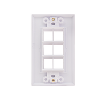 6-Port Keystone Wall plate With Decora Style 308-623D/6P/WH (Pack of 50)