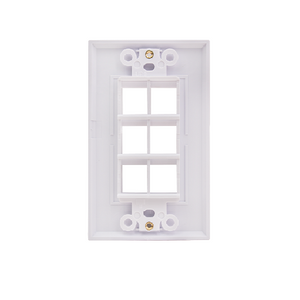 6-Port Keystone Wall plate With Decora Style 308-623D/6P/WH (Pack of 50)