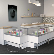 Privacy Panels for Deluxe Display Table Storage Cabinet with Drawers - Front Panel White Econoco DDKIT2PPW